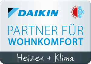 Ein Logo von Daikin das Roth Kälteanlagen als Daikin Partner für Wohnkomfort auszeichnet